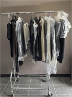 Clothing Rack with Designer Clothing