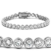 Round 12.00ct White Sapphire Tennis Bracelet