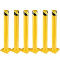 48 Inch Yellow Safety Bollard Post - 6 Pack