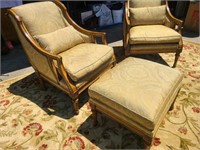 HENREDON LOUNGE CHAIRS W/ OTTOMAN