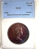 1963 Dollar NNC MS65 Canada