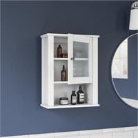 Transitional Wood Wall Cabinet in White