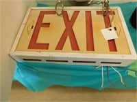VINTAGE EXIT SIGN WALL MOUNT DOUBLE LIGHT