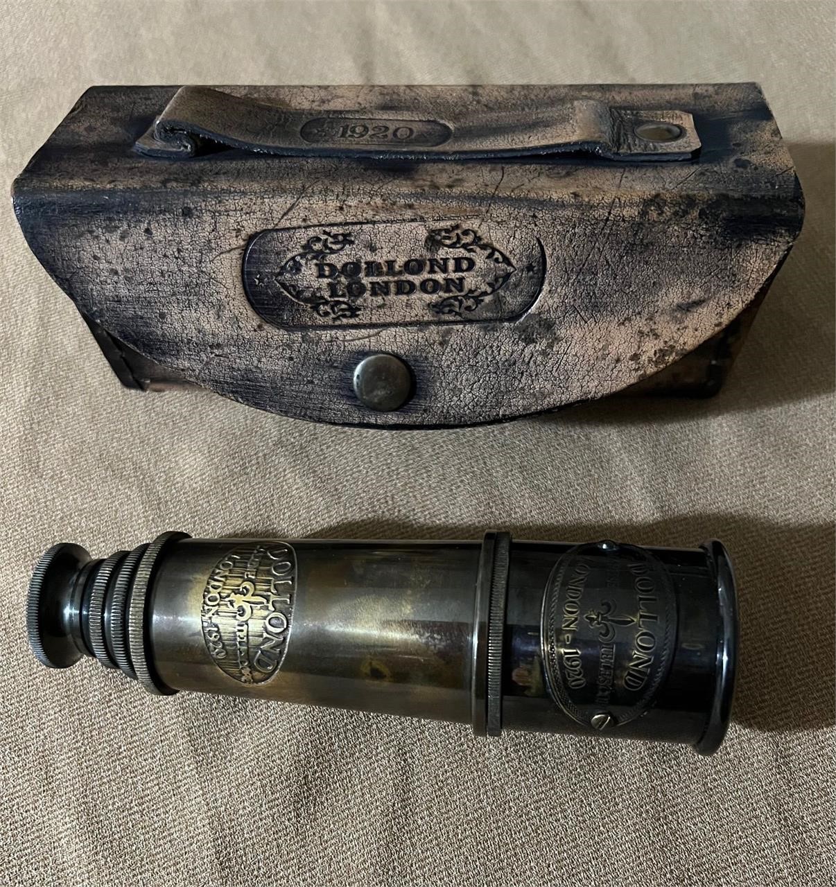 1920 VINTAGE TELESCOPE W/LEATHER CASE