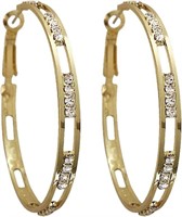 Gold-pl 0.60ct White Sapphire Large Hoop Earrings