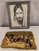Jesus Wall Art & The Last Supper Stone Decor Duo
