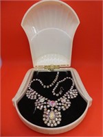 Rhinestone Necklace With Box
