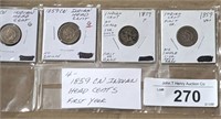 4 1859 CN INDIAN HEAD CENTS, FIRST YEARS