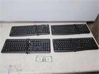 3 Logitech & 1 HP Keyboards - Untested