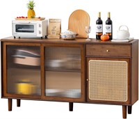 Tiita Bamboo Sideboard Buffet Cabinet  Walnut