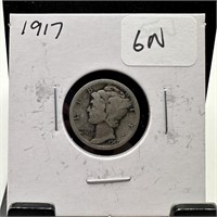 1917 MERCURY SILVER DIME