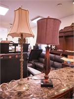 Two non-matching table lamps, 36" tall