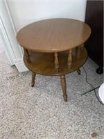 Mid century modern two tiered table 24 inches in
