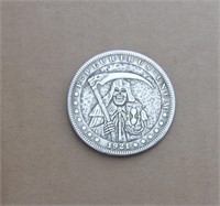 Hobo Style Art Coin 1 1/2" Grim Reaper