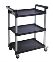 MaxWorks 80774 3 Shelf Utility Plastic Cart with
