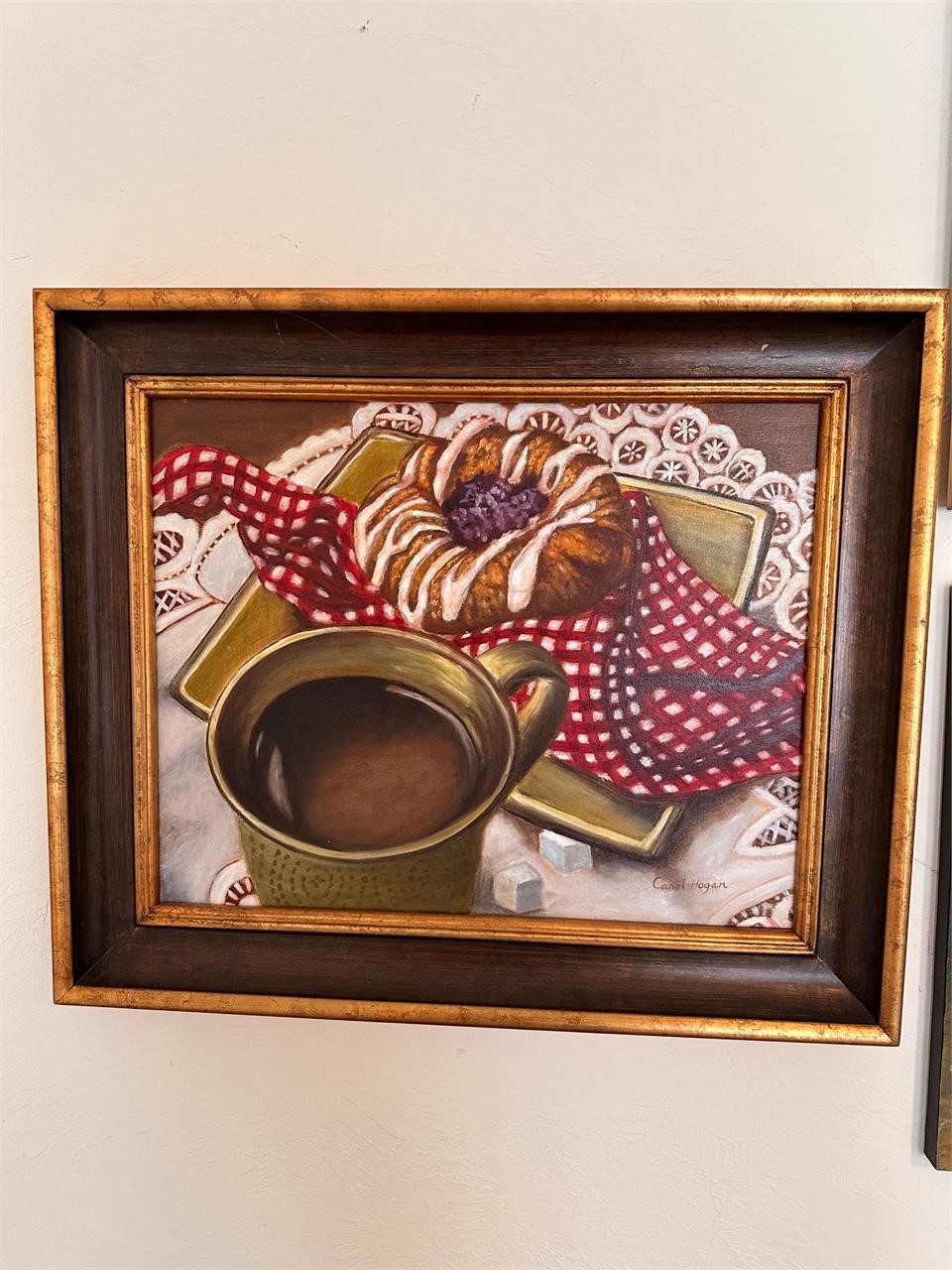 Coffee and Danish framed painting