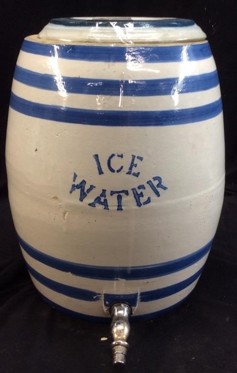 VINTAGE POTTERY WATER COOLER WITH LID