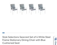 Seacrest 4 Pc. Dining Chair Set-White & Blue