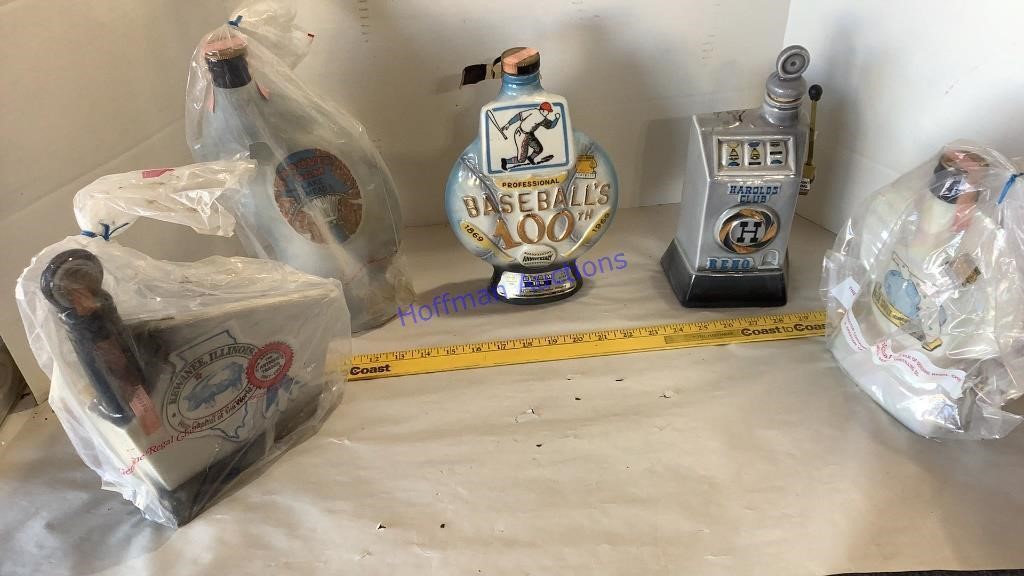 5 collectible Beam decanters