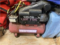 125 PSI 1.5 hp 3 gallon air compressor