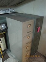 4- 4 drawer metal file cabinets approx 15"x28"x53"