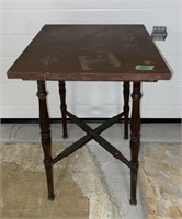 Wood side table- 17.5” square x 28.5” tall