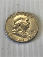 1952 S Franklin Silver Half Dollar