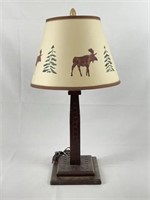 Wooden Table Lamp with Moose Shade