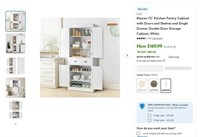 N4819  FCH Ktaoxn 72" Pantry Cabinet, White