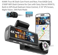 KAWA True 4K Dash Cam Front and Rear