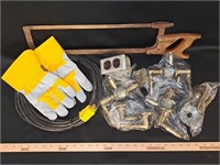 Saw/Gloves/Extension Cord/Brass Door Knobs