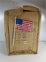 Box of Mini American Flag w/Plastic Handle