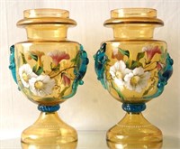 Pair antique Art Glass vases