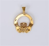 Jewelry 14kt Yellow Gold Claddagh Pendant
