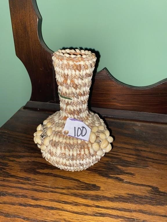 Shell covered vase