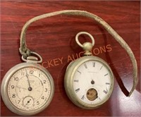 Vintage pocket watch lot for parts ( both missing