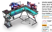 SEVEN WARRIOR L Shaped Gaming Desk, 58.3"