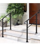 Outdoor black handrail with 5ft length railing