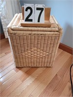 Whicker Hamper with Linens 17 X 15 X13 1/3