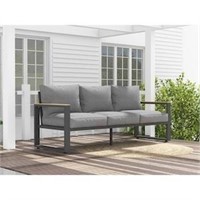 SUNVIVI Metal Outdoor Couch - Gray Cushions