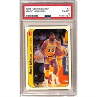 1986 Fleer Sticker Magic Johnson Psa 6