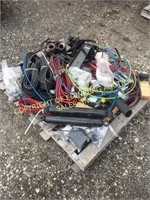 ASSORTED BATTERY CABLES, SHOCKS, ETC