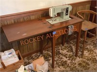 Vintage sears and Kenmore sewing machine and table