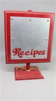 "Recipes" Red Wood Magnetic Recipe Holder Stand