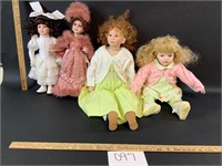 Lot of 4 Porcelain Dolls-See description