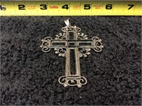 Large Silver Cross Pendant