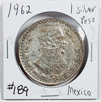 1962  Mexico  1 Silver Peso