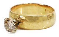 ESTATE 14KT GOLD 0.70CT DIAMOND SOLITAIRE RING