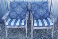 2--Wooden Patio Chairs