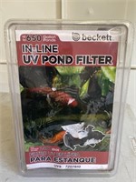 In line UV pond filter, up to 650 gallon ponds,
